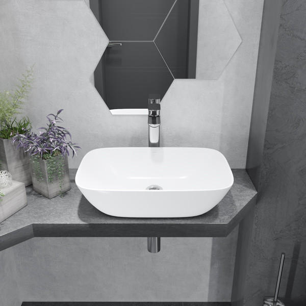 Изображение товара Умывальник Lauter 21454 + клапан 21190W + сифон 21635W (белый матовый)