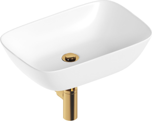 Изображение товара Умывальник Lauter 21454 + клапан 21190G + сифон 21635G (золото)
