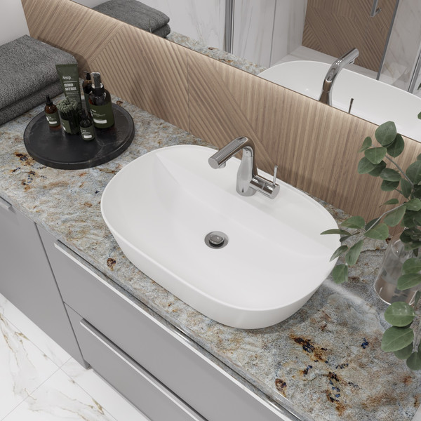 Изображение товара Умывальник Lauter 21460-60 + клапан 21190CH + сифон 21635CH (хром)