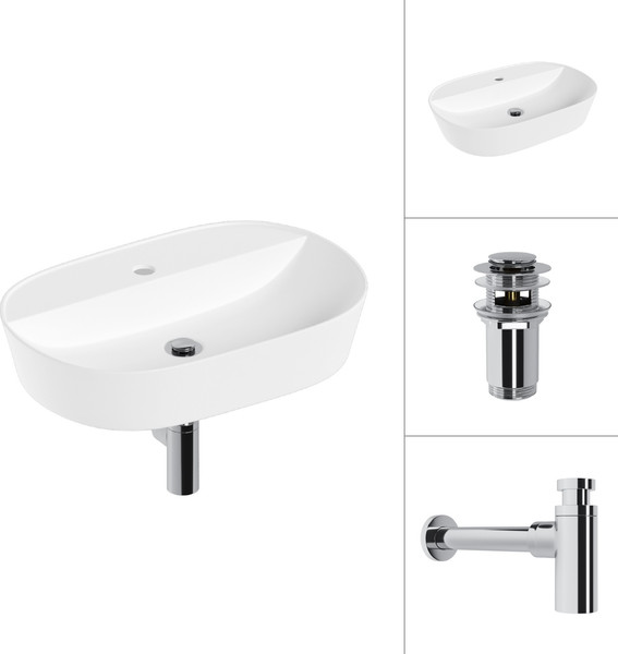 Изображение товара Умывальник Lauter 21460-60 + клапан 21190CH + сифон 21635CH (хром)