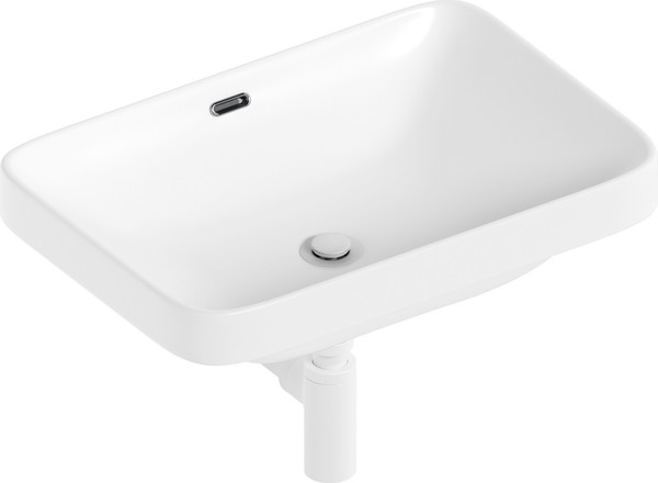 Изображение товара Умывальник Lauter 21441B + клапан 21190W + сифон 21635W (белый матовый)