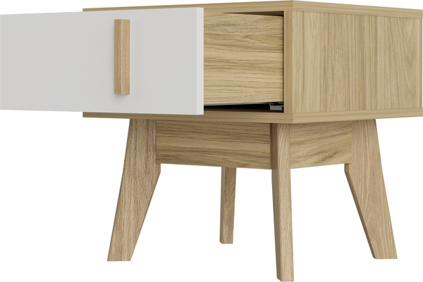 Изображение товара Прикроватная тумба MySTAR Норсан ИВ-125.03 (гикори ричмонд/белый)