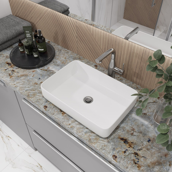 Изображение товара Умывальник Lauter 21487-50 + клапан 21190W + сифон 21635W (белый матовый)