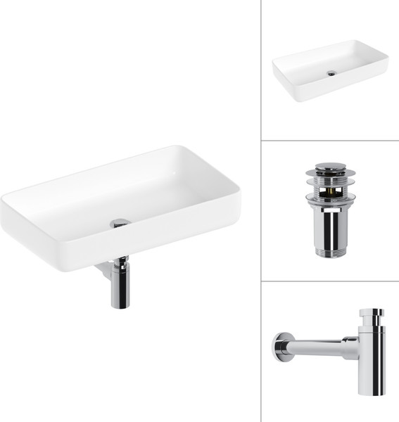Изображение товара Умывальник Lauter 21487-60 + клапан 21190CH + сифон 21635CH (хром)
