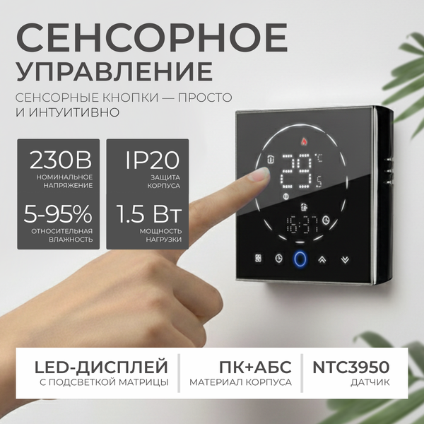 Изображение товара Термостат для климатической техники Sundays Home 241125015 (черный)