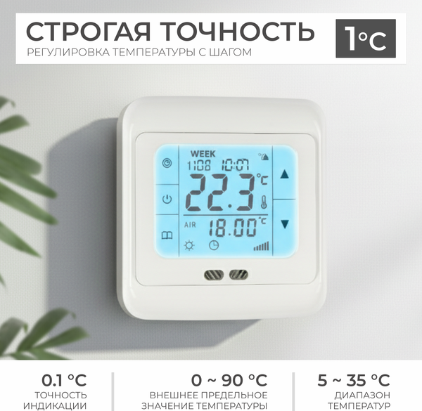 Изображение товара Терморегулятор для теплого пола Sundays Home 241125019 (голубой)