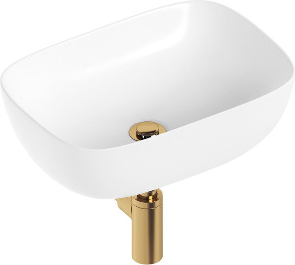 Изображение товара Умывальник Lauter 21493A + клапан 21190G + сифон 21635G (золото)