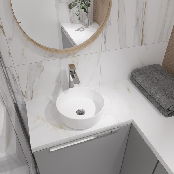 Изображение товара Умывальник Lauter 21499-31 + клапан 21190W + сифон 21635W (белый матовый)