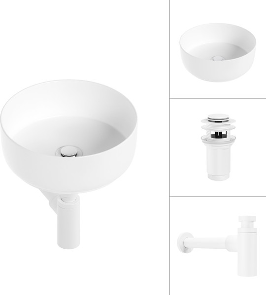 Изображение товара Умывальник Lauter 21499-31 + клапан 21190W + сифон 21635W (белый матовый)