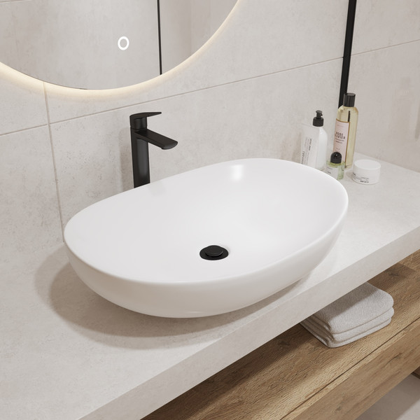 Изображение товара Умывальник Lauter 21502 + клапан 21190W + сифон 21635W (белый матовый)
