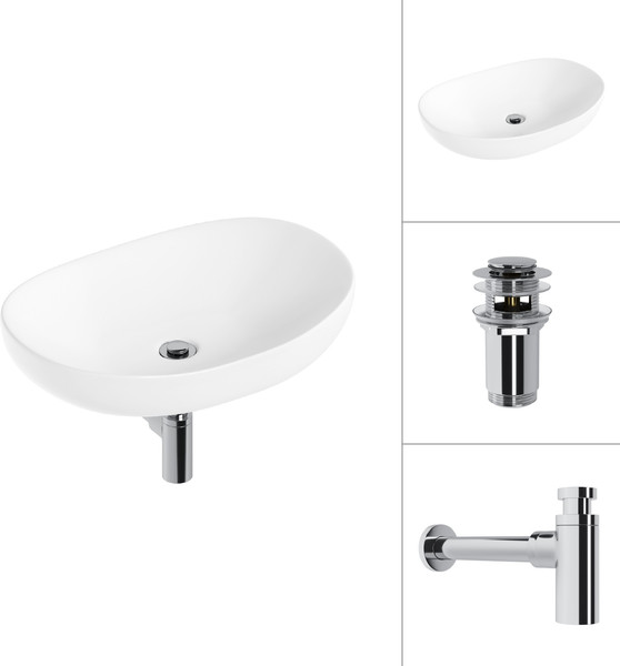 Изображение товара Умывальник Lauter 21502 + клапан 21190CH + сифон 21635CH (хром)