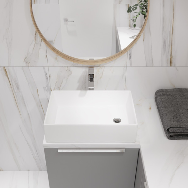 Изображение товара Умывальник Lauter 21518-1 + клапан 21190W + сифон 21635W (белый матовый)