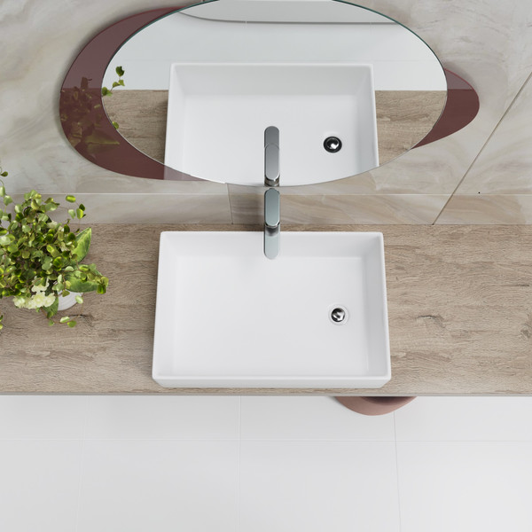 Изображение товара Умывальник Lauter 21518-1 + клапан 21190W + сифон 21635W (белый матовый)