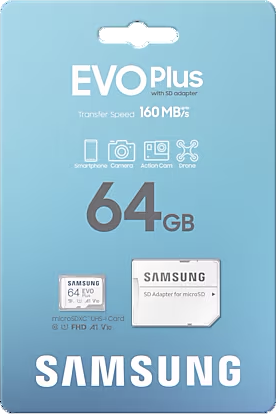 Изображение товара Карта памяти Samsung EVO Plus microSDXC 64GB + адаптер (MB-MC64SA/APC)