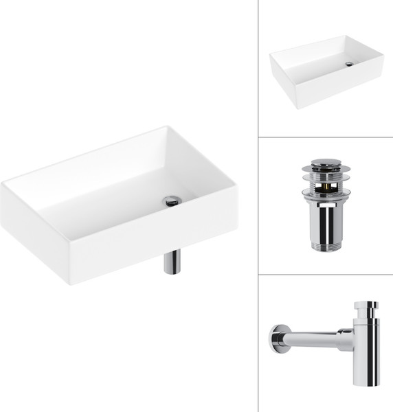 Изображение товара Умывальник Lauter 21518-1 + клапан 21190CH + сифон 21635CH (хром)