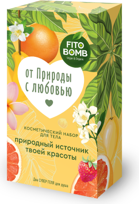 Изображение товара Набор косметики для тела Fito Косметик №118 Fito Bomb Гель д/д Питательный+Гель д/д Освежающий (2x250мл)