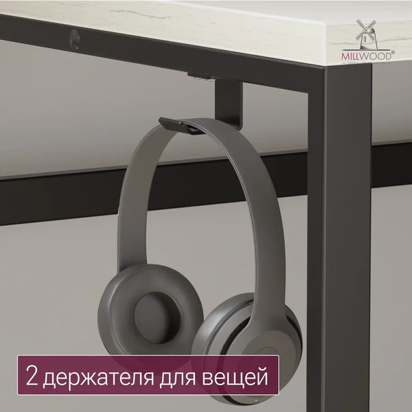 Изображение товара Компьютерный стол Millwood Каир Смарт 160x80x74.2 (дуб белый Craft/металл черный)