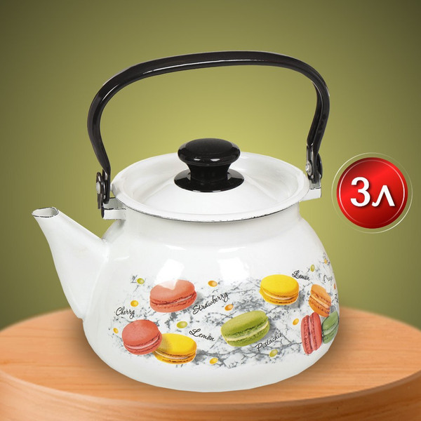 Изображение товара Чайник КМЗ Цветное печенье 42104-122/6У4 (белый)