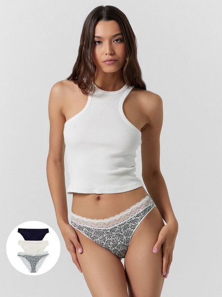 Изображение товара Комплект женских трусов Mark Formelle 412344-3 (р.94, веточки на молочном)