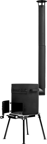 Изображение товара Печь-мангал Chugun Invest Усиленная 2мм (4-6л, с дымоходом и зольником)