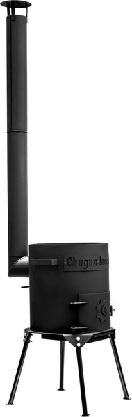 Изображение товара Печь-мангал Chugun Invest Усиленная 2мм (4-6л, с дымоходом и зольником)