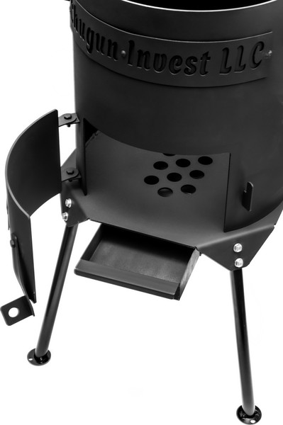 Изображение товара Печь-мангал Chugun Invest Усиленная 2мм (4-6л, с дымоходом и зольником)