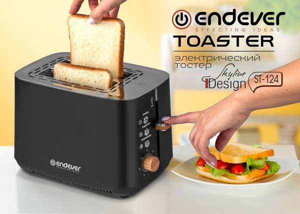 Изображение товара Тостер Endever Skyline ST-124 (черный)