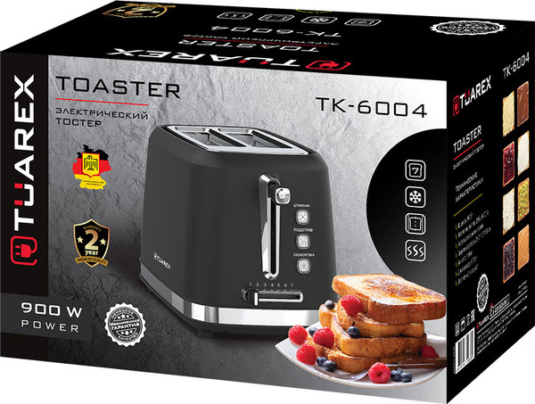 Изображение товара Тостер Tuarex TK-6004 (черный/стальной)