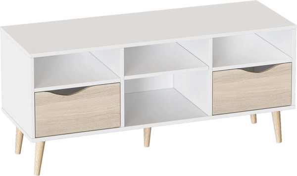 Изображение товара Тумба Мебельград Соната под ТВ (белый фон/дуб сонома)