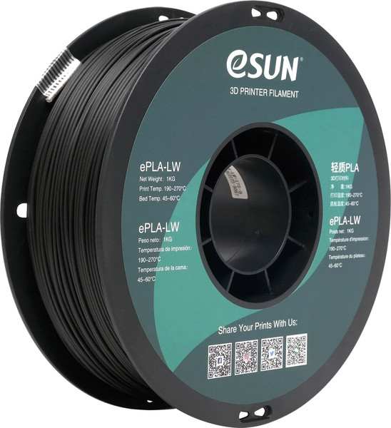 Изображение товара Пластик для 3D-печати eSUN ePLA-LW Filament / т0035934 (1.75мм, 1кг, черный)