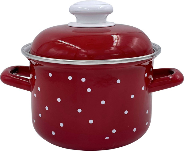 Изображение товара Кастрюля Лысьвенские эмали White Dots Вишневый 1610АП2/8Вш