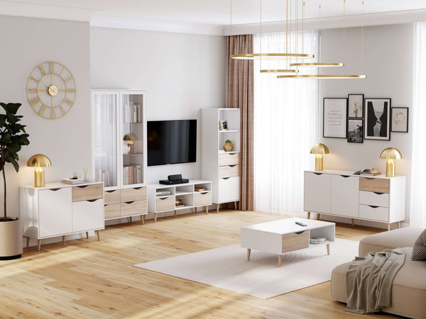 Изображение товара Стеллаж Мебельград Соната (белый фон/дуб сонома)