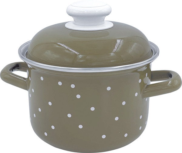 Изображение товара Кастрюля Лысьвенские эмали White Dots Каменно-серый 1615АП2/8Кс