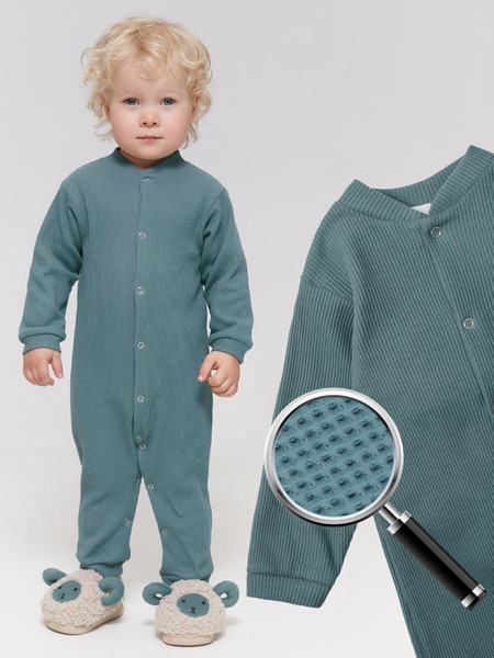 Изображение товара Комбинезон для малышей Amarobaby Waffle / AB-OD24-W5/13-62 (зеленый, р.62)