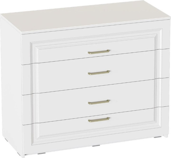 Изображение товара Комод Мебельград Манхеттен 4 ящика  (белый аляска/айс)