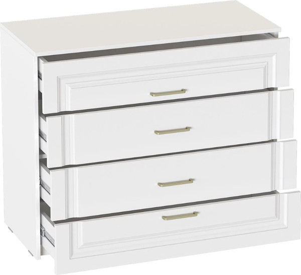 Изображение товара Комод Мебельград Манхеттен 4 ящика  (белый аляска/айс)