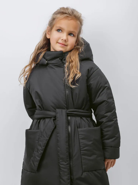 Изображение товара Пальто детское Amarobaby Snuggly / AB-OD24-SNUGGLY29/09-128 (черный, р.128-134)
