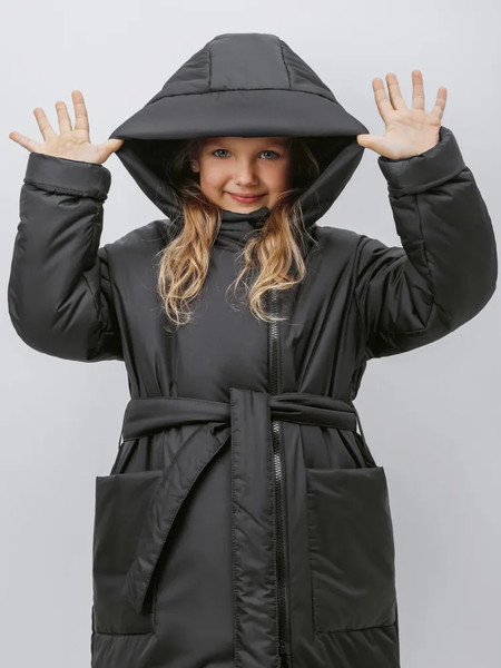 Изображение товара Пальто детское Amarobaby Snuggly / AB-OD24-SNUGGLY29/09-128 (черный, р.128-134)