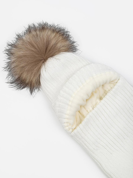 Изображение товара Шапочка для малышей Amarobaby Pure Love Pompon / AB-OD24-PLPO16/33-50 (молочный, р.50-52)