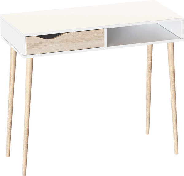 Изображение товара Туалетный столик Мебельград Соната (белый фон/дуб сонома)