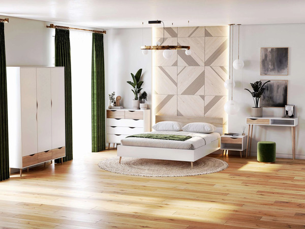 Изображение товара Туалетный столик Мебельград Соната (белый фон/дуб сонома)