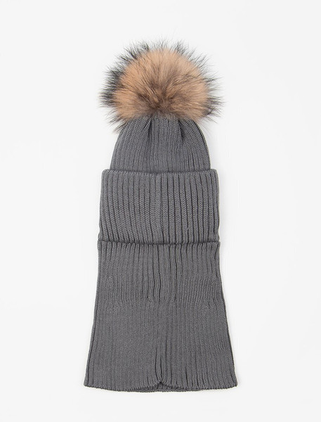 Изображение товара Шапочка для малышей Amarobaby Pure Love Pompon / AB-OD24-PLPO16/11-50 (серый, р.50-52)