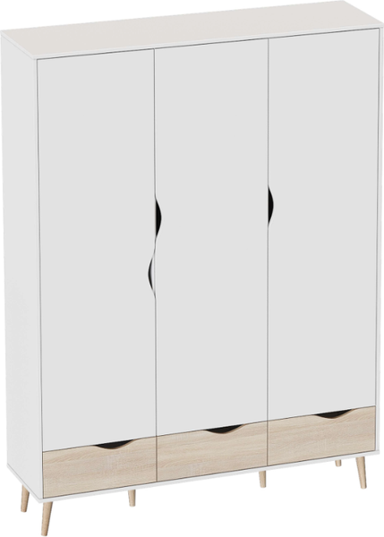 Изображение товара Шкаф Мебельград Соната трехстворчатый  (белый фон/дуб сонома)