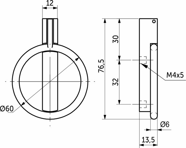 Изображение товара Ручка для мебели AKS Round (брашированное золото)