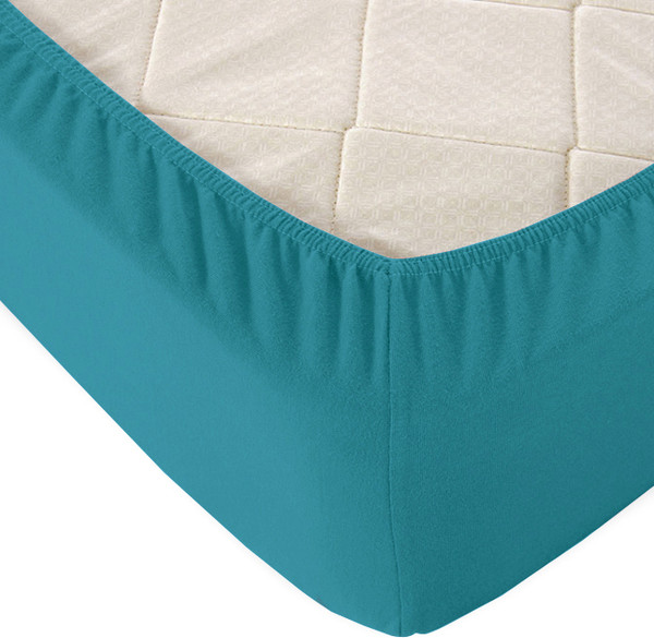 Изображение товара Простыня Alleri Трикотажная на резинке 90x200x20см (морская волна)