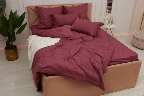 Изображение товара Комплект постельного белья Sofi de Marko Моне Евро 4н / Евро-СС-М-12 (бордовый)