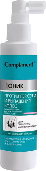 Изображение товара Тоник для волос Compliment Успокаивающий против перхоти и выпадения волос (150мл)