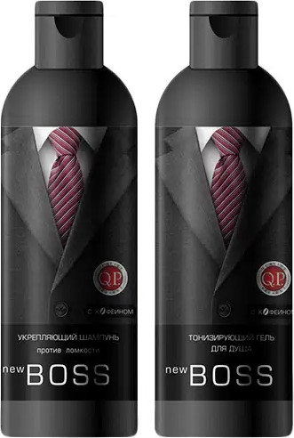 Изображение товара Набор косметики для тела и волос Q.P. New Boss №1114 Шампунь укрепляющий 250мл+Гель д/д 250мл