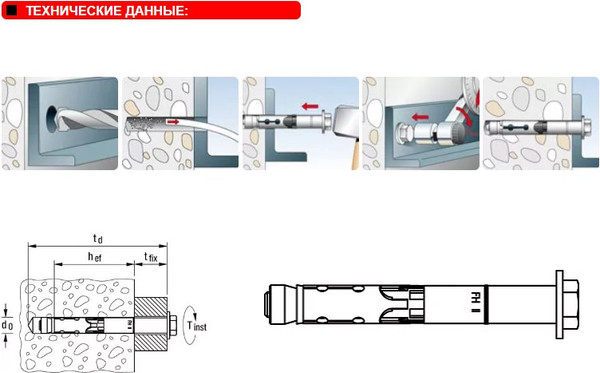 Изображение товара Анкерный болт FISCHER FH II M24x32x210/30 S / 44903 (4шт)