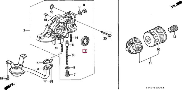 Изображение товара Сальник коленвала Honda 91212P01003
